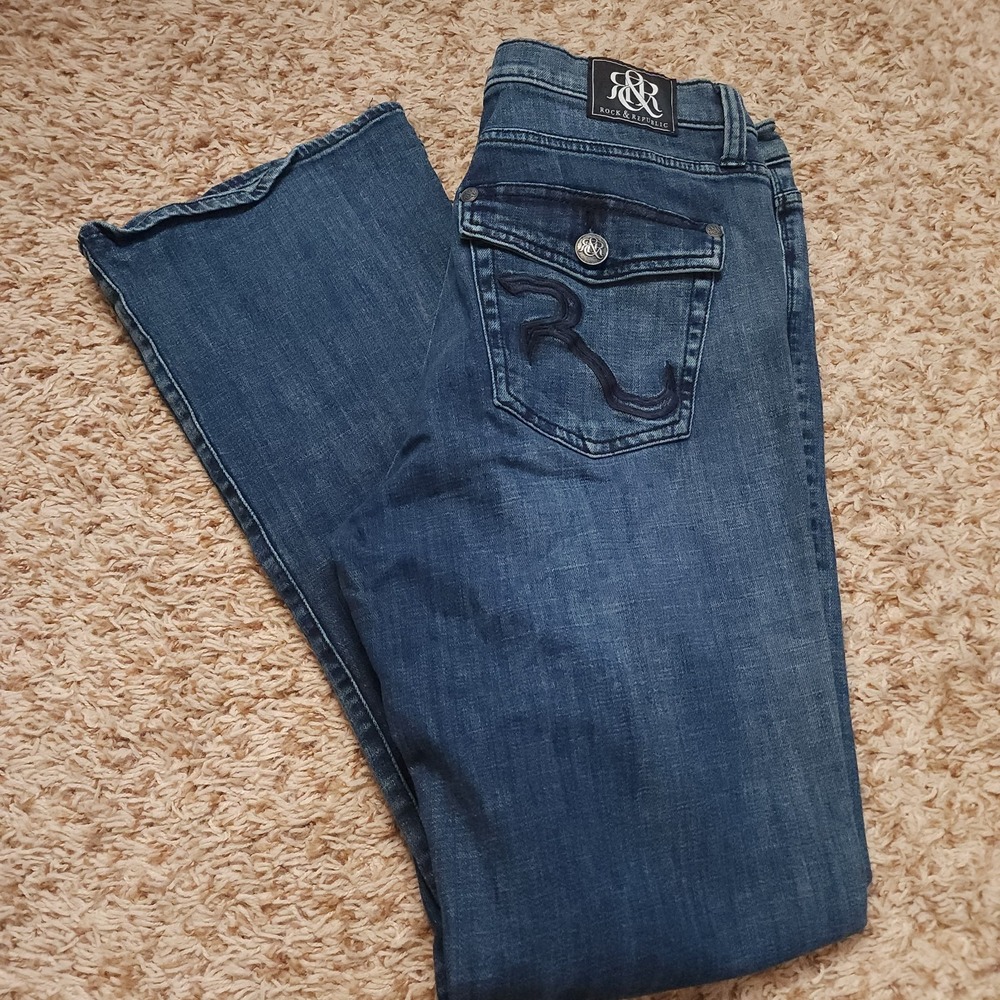 Rock & Republic Kasandra Womens‎ 16 Boot Cut Mid Rise Jeans